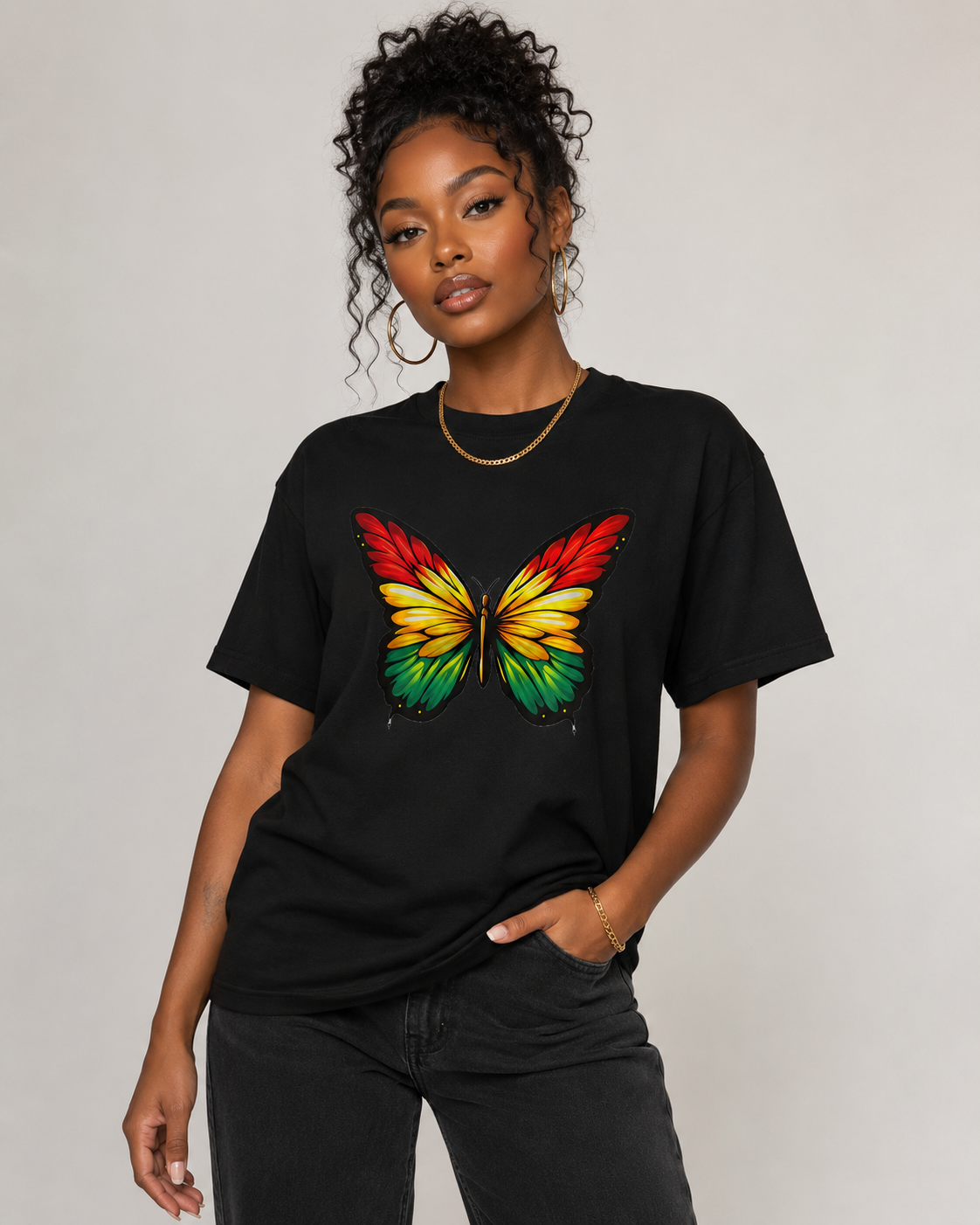 Butterfly Freedom DTF Tee – Black Edition