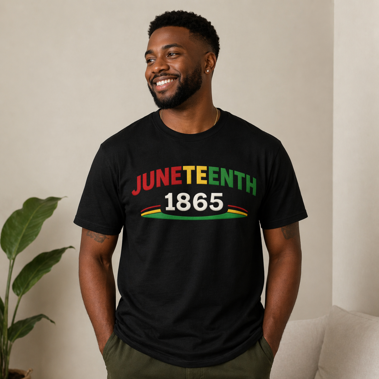 Juneteenth 1865 Statement Embroidered Tee