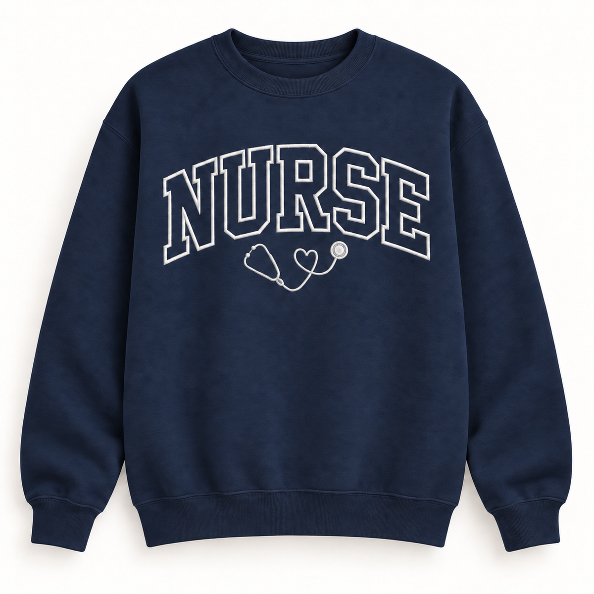NURSE Stethoscope Embroidered Crewneck Sweatshirt