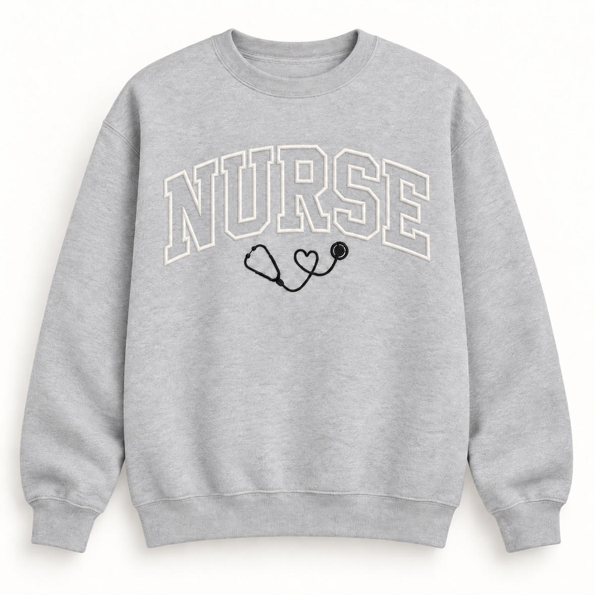 NURSE Stethoscope Embroidered Crewneck Sweatshirt