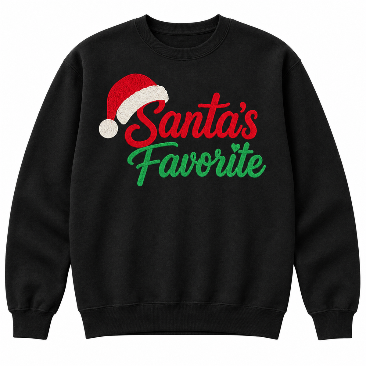 Santa’s Favorite Embroidered Crewneck Sweatshirt